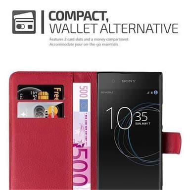 Sony Xperia XA1 Suojakuori Lompakkokotelo (Punainen)
