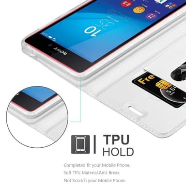 Sony Xperia M4 AQUA Suojakuori Lompakkokotelo (Hopea)