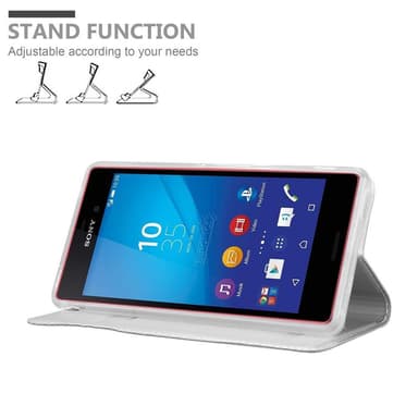 Sony Xperia M4 AQUA Suojakuori Lompakkokotelo (Hopea)