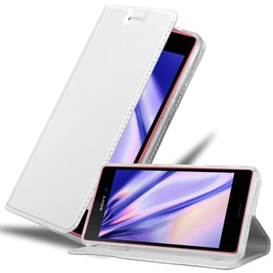 Sony Xperia M4 AQUA Suojakuori Lompakkokotelo (Hopea)