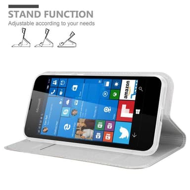 Nokia Lumia 550 Suojakuori Lompakkokotelo (Hopea)