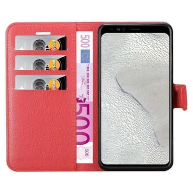 Google PIXEL 4 XL Suojakuori Lompakkokotelo (Punainen)
