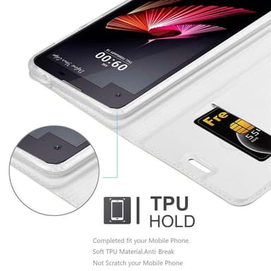 LG X SCREEN Suojakuori Lompakkokotelo (Hopea)