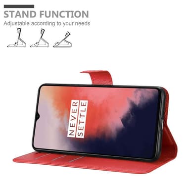OnePlus 7T Suojakuori Lompakkokotelo (Punainen)