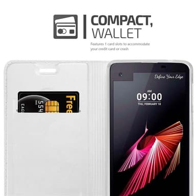 LG X SCREEN Suojakuori Lompakkokotelo (Hopea)