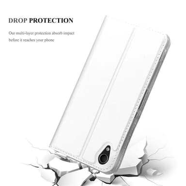 Sony Xperia M4 AQUA Suojakuori Lompakkokotelo (Hopea)