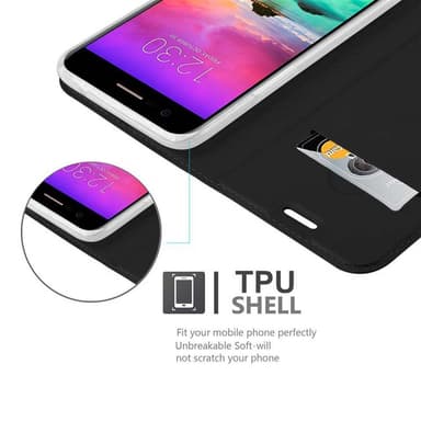 LG K10 2017 Suojakuori Lompakkokotelo (Musta)