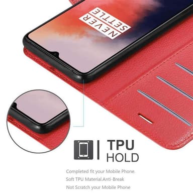 OnePlus 7T Suojakuori Lompakkokotelo (Punainen)