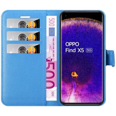 Oppo FIND X5 Suojakuori Lompakkokotelo (Sininen)