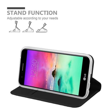 LG K10 2017 Suojakuori Lompakkokotelo (Musta)