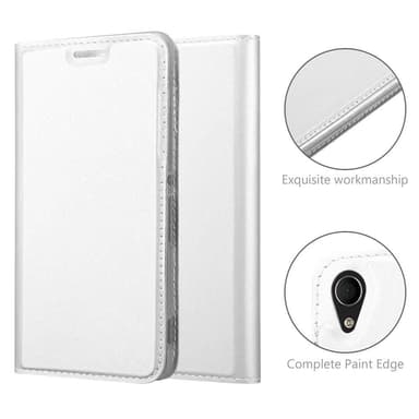 Sony Xperia M4 AQUA Suojakuori Lompakkokotelo (Hopea)