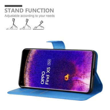Oppo FIND X5 Suojakuori Lompakkokotelo (Sininen)