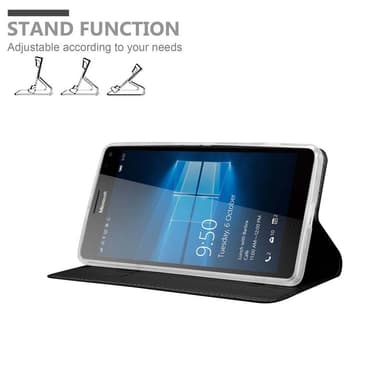 Nokia Lumia 950 XL Suojakuori Lompakkokotelo (Musta)