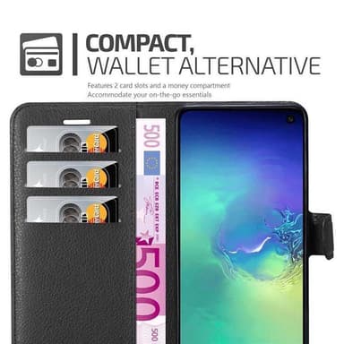 Samsung Galaxy S10e Suojakuori Lompakkokotelo (Musta)