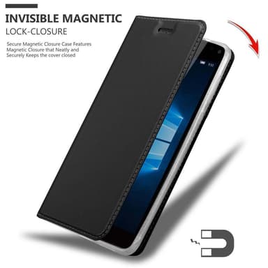 Nokia Lumia 950 XL Suojakuori Lompakkokotelo (Musta)