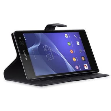 Sony Xperia C3 Suojakuori Lompakkokotelo (Musta)