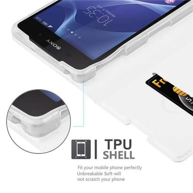 Sony Xperia Z2 Suojakuori Lompakkokotelo (Hopea)