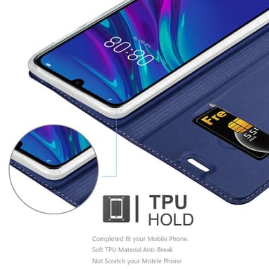 Huawei Y6 2019 Suojakuori Lompakkokotelo (Sininen)