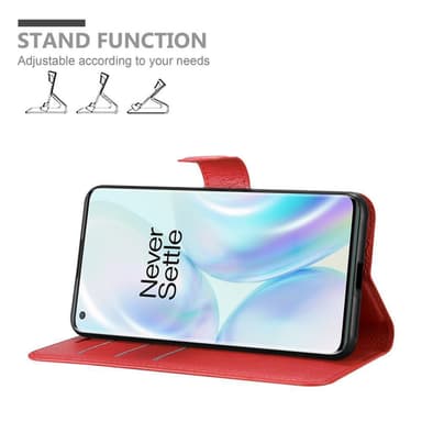 OnePlus 8 PRO Suojakuori Lompakkokotelo (Punainen)
