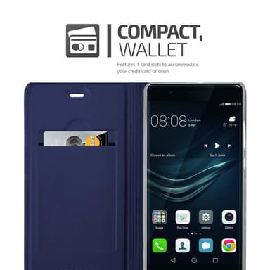 Huawei P9 Suojakuori Lompakkokotelo (Sininen)