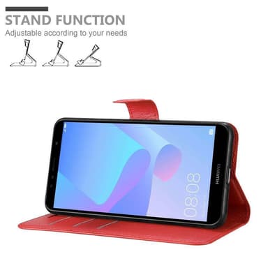 Huawei Y6 PRIME Suojakuori Lompakkokotelo (Punainen)