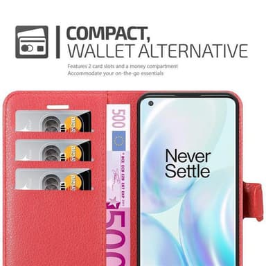 OnePlus 8 PRO Suojakuori Lompakkokotelo (Punainen)