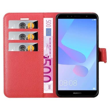Huawei Y6 PRIME Suojakuori Lompakkokotelo (Punainen)