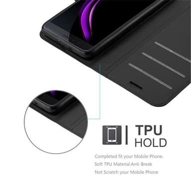 Honor 8 / 8 PREMIUM Suojakuori Lompakkokotelo (Musta)