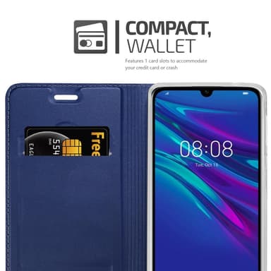 Huawei Y6 2019 Suojakuori Lompakkokotelo (Sininen)