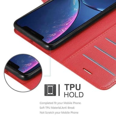 iPhone 11 PRO MAX Suojakuori Lompakkokotelo (Punainen)