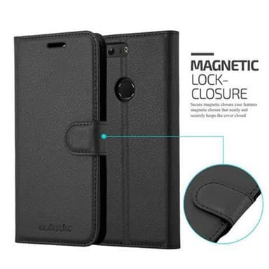 Honor 8 / 8 PREMIUM Suojakuori Lompakkokotelo (Musta)