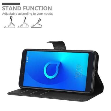 Alcatel 3C Suojakuori Lompakkokotelo (Musta)