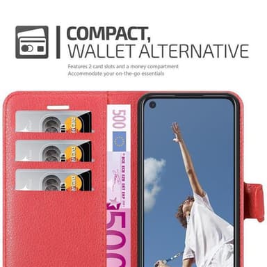 Oppo A52 Suojakuori Lompakkokotelo (Punainen)