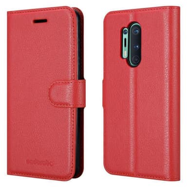 OnePlus 8 PRO Suojakuori Lompakkokotelo (Punainen)