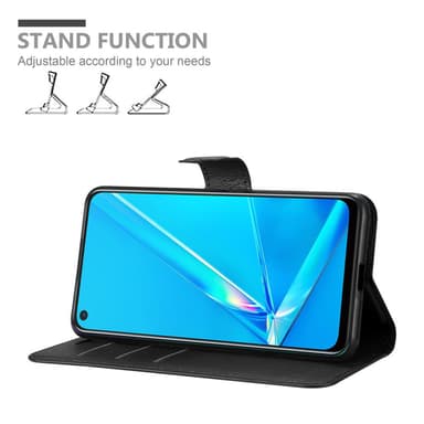 Oppo A92 Suojakuori Lompakkokotelo (Musta)