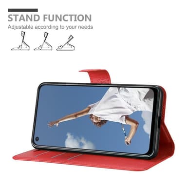 Oppo A52 Suojakuori Lompakkokotelo (Punainen)