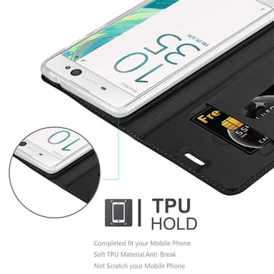 Sony Xperia XA ULTRA Suojakuori Lompakkokotelo (Musta)