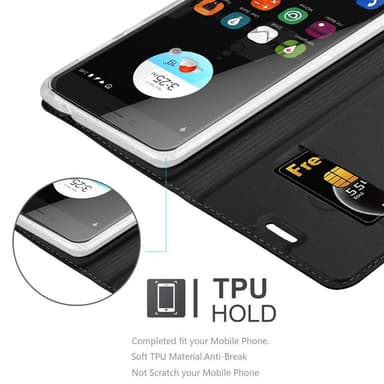ZTE Blade V7 Suojakuori Lompakkokotelo (Musta)