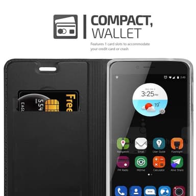 ZTE Blade V7 Suojakuori Lompakkokotelo (Musta)