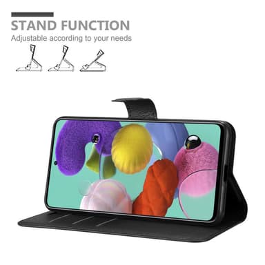 Samsung Galaxy A51 5G Suojakuori Lompakkokotelo (Musta)