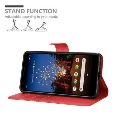 Google PIXEL 3A Suojakuori Lompakkokotelo (Punainen)
