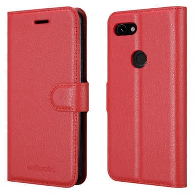 Google PIXEL 3A Suojakuori Lompakkokotelo (Punainen)