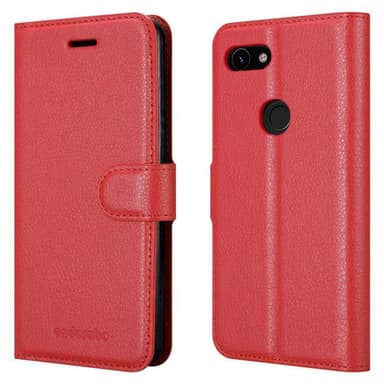 Google PIXEL 3A Suojakuori Lompakkokotelo (Punainen)