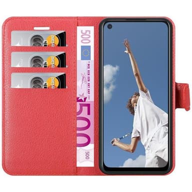 Oppo A52 Suojakuori Lompakkokotelo (Punainen)