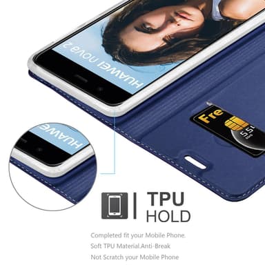 Huawei NOVA 2 Suojakuori Lompakkokotelo (Sininen)