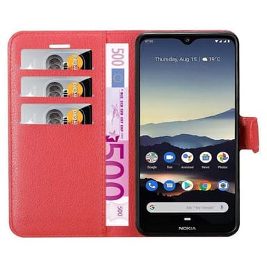 Nokia 7.2 Suojakuori Lompakkokotelo (Punainen)