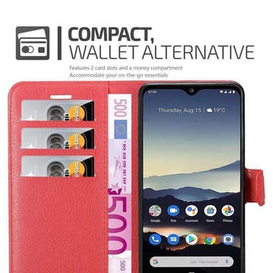 Nokia 7.2 Suojakuori Lompakkokotelo (Punainen)
