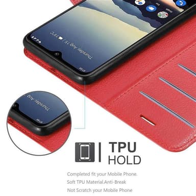 Nokia 7.2 Suojakuori Lompakkokotelo (Punainen)