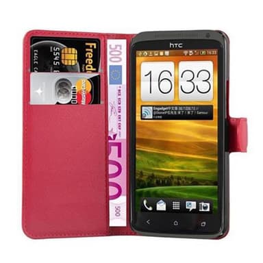 HTC ONE X / X+ Suojakuori Lompakkokotelo (Punainen)