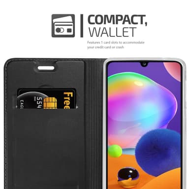 Samsung Galaxy A31 Suojakuori Lompakkokotelo (Musta)